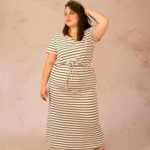 Jupe longue droite motif marinière - Jupe Jana