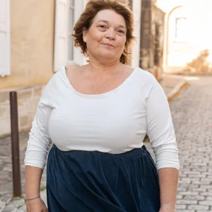 Top en coton col Bardot - Top Live