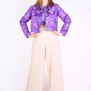 Blouson "Crop" en jacquard Toucan