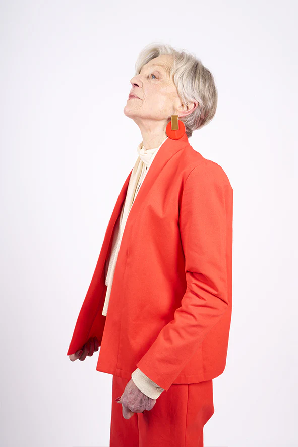 Veste courte "Kim" en denim rouge – Image 5