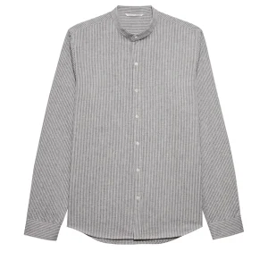 Chemise Col Mao Rayée