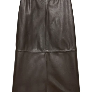 Jupe Longue Cuir Gabriella -  Dark Choco