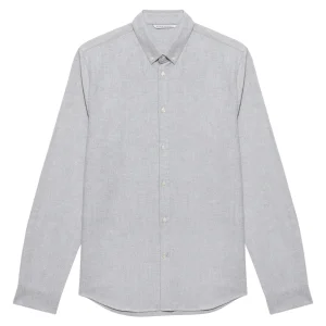Chemise Flanelle Col Boutonné Andre 2 -  Gris Chiné