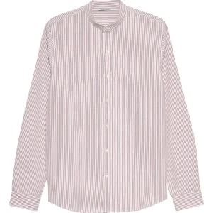 Chemise Col Mao Seersucker Mao 2 -  Marron Ecru