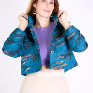 Blouson "Crop" en jacquard Fossile