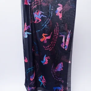 Foulard à lire "Belle du seigneur" - motif coloré