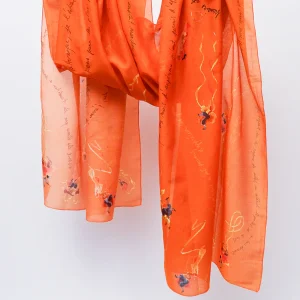 Foulard à lire "Voyage d'une parisienne à Lhassa" - color block