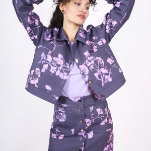 Jupe courte "Tulipe" en denim Ginkgo