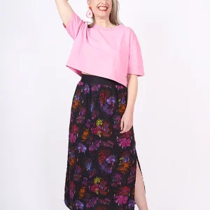 Jupe longue "Maxi" motif Printemps disco