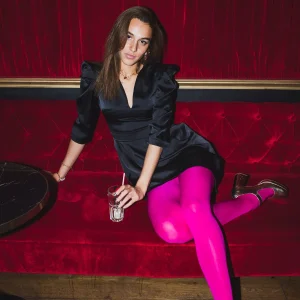 robe Sabine en satin noir