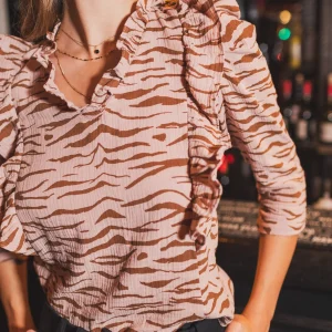 Top Sidonie rose zébré