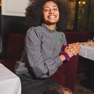 Top Victorienne à carreaux