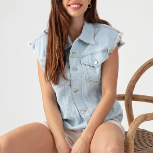 Gilet Karly en Jean Délavé - Ultra Bleached