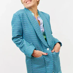 Veste habillée "Tuxedo" jacquard Azur