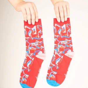 Chaussettes Fantaisie motif coloré "Escaliers"