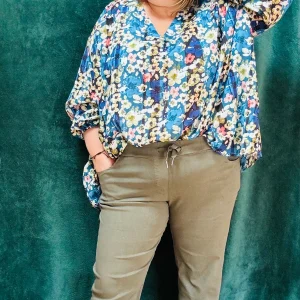 Blouse Flora - grande taille unique fleuris coton et soie