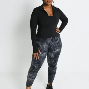 Curve Revitalise 7/8 High Waisted Leggings - Black Tie Dye