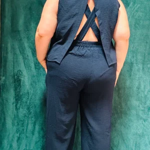 Combinaison Ariana- grande taille bleu marine décolleté croisé dans le dos