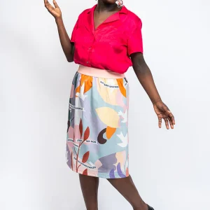 Jupe couleur pastel "Facile" motif Liberté