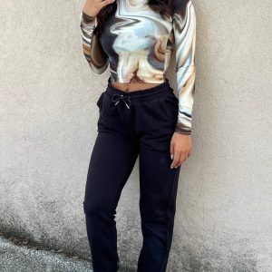 JOGGING NOIR EN COTON BIO