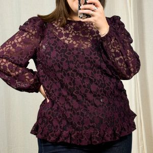 Blouse Meta – Blouse en dentelle prune