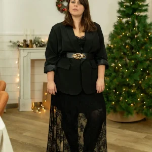 Jupe Cheryl – Jupe longue en dentelle noire