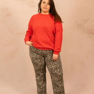 Jeans droit imprimé léopard - Jeans Eve