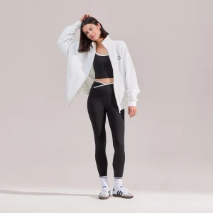 ALL SZN Organic Funnel Neck Zip Through - Off White