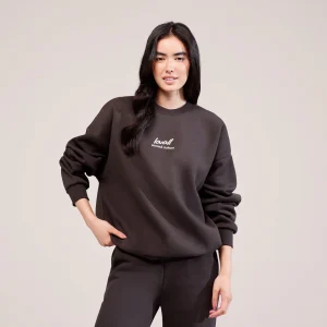 Organic Oversized Sweatshirt Landscape - Black Coffee