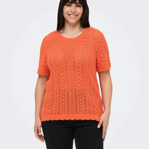 Pull en maille ajouré manches courtes - Pull Saga