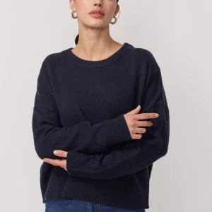 Pull Classique Col Rond - Encre et Orange