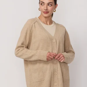 Cardigan Oversize Col en V - Beige