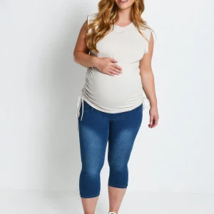 Jegging de grossesse court - Mid Bleu