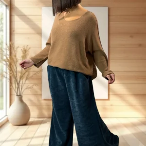 MARVIN - PANTALON EN VELOURS BLEU TAILLE 46 A 54