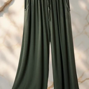 MARLO - PANTALON AMPLE FLUIDE KAKI TAILLE 48 A 58