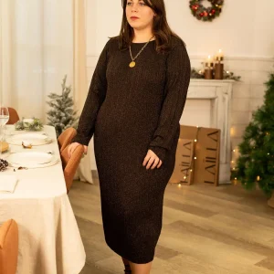 Robe Talia – Robe longue scintillante col rond
