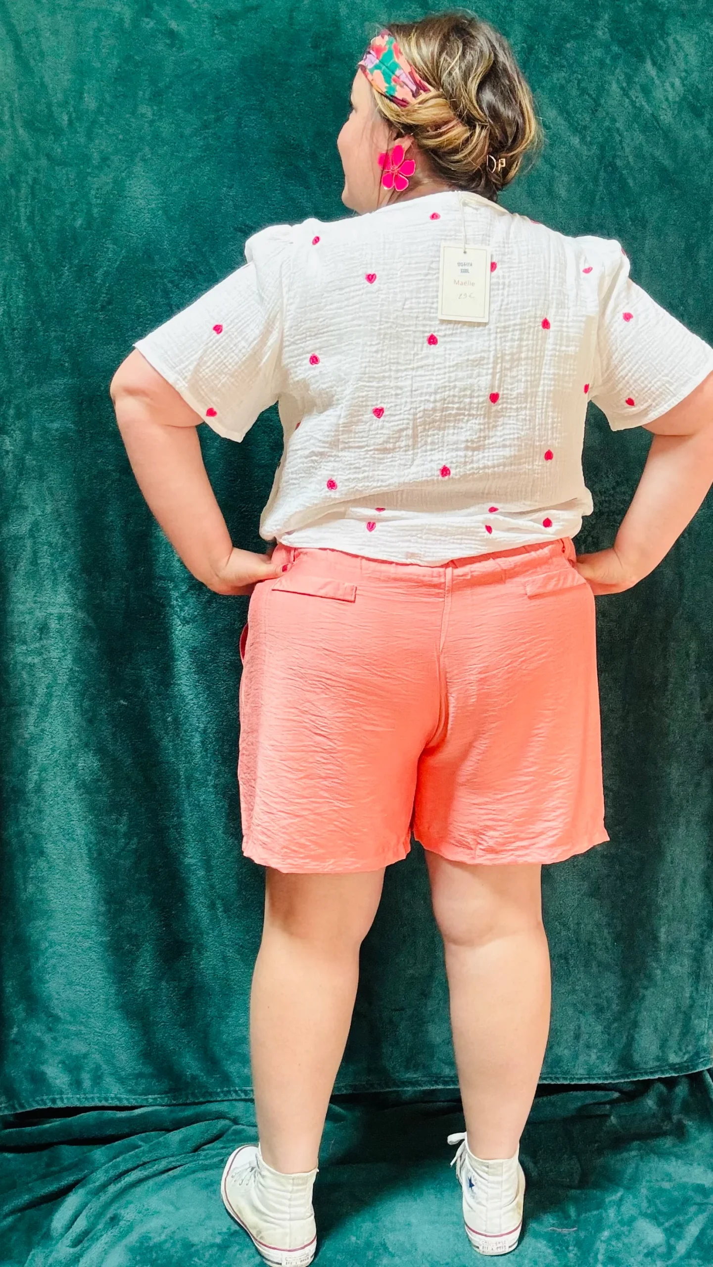 Top Aimée - gaze de coton motifs coeurs manche courtes – Image 8