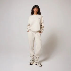 ALL SZN pantalon de jogging biologique à revers - Ecru