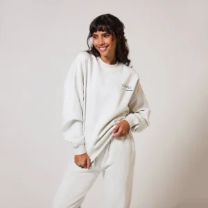 ALL SZN organique Sweat à Capuche Oversize grande taille Style 3 - Light Grey Marl