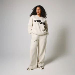 ALL SZN pantalon de jogging bio à jambes larges - Ecru