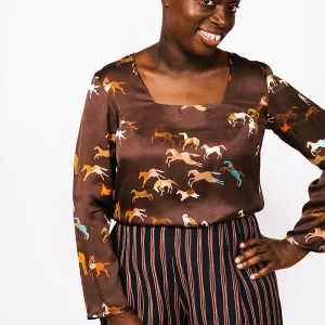 Top motif chevaux Cavalcade "Carré"