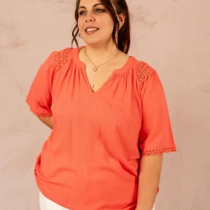 Blouse avec empiècement broderie anglaise - Blouse Deja