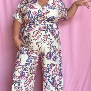 Combinaison Emma - grande taille motifs bleu violet