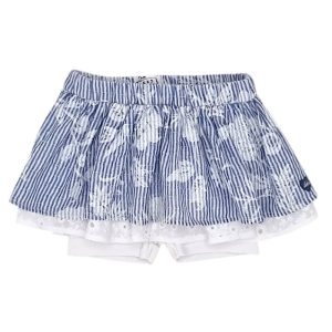 Jupe-short bébé fille à rayures - Bleu/blanc