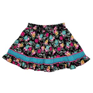 Jupe bébé fille imprimé fleuri - Noir/multicolore