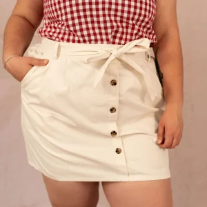 Jupe droite avec boutons - Jupe Manon