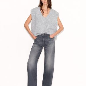 Pull ample sans manches PALLAVI GRIS CHINE
