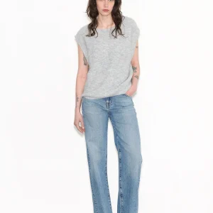 Pull ample PALMYRE WAVY GRIS CHINE PAILLETTE