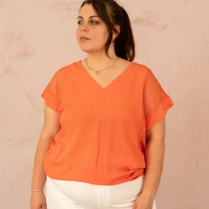 T-shirt avec empiècement en dentelle - T-shirt Ravene