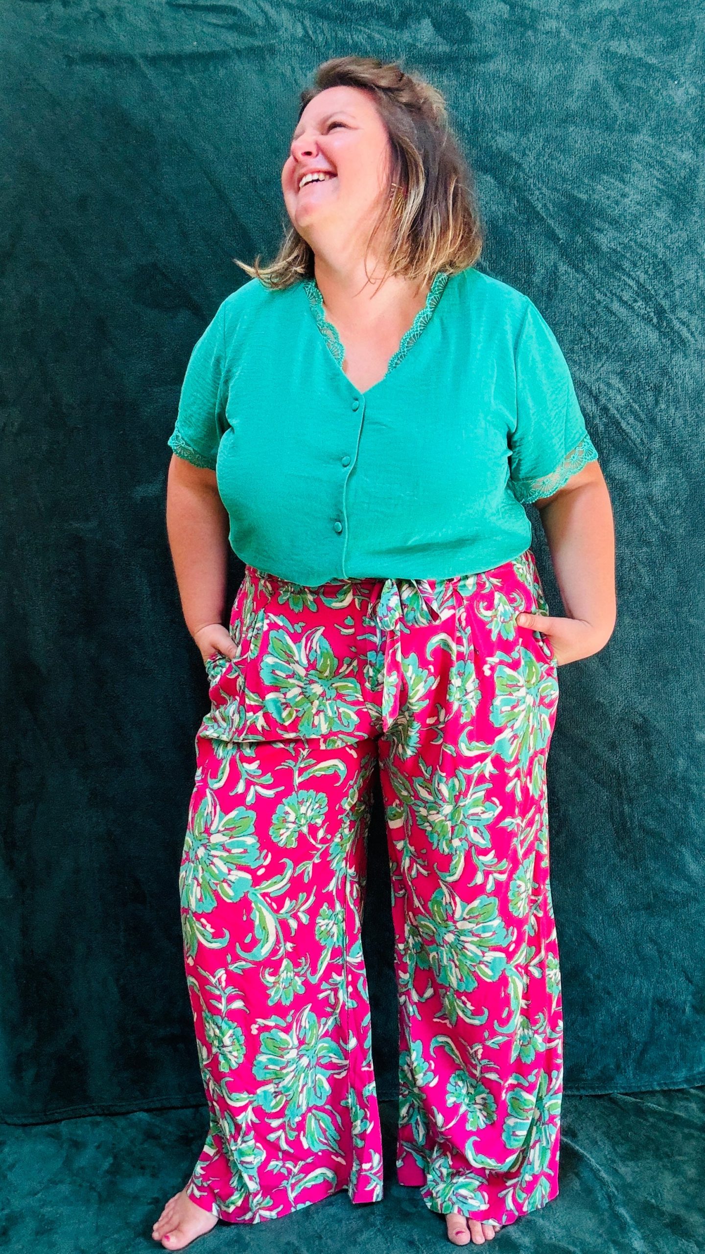 Top Spring - grande taille vert gazon manche courte – Image 7